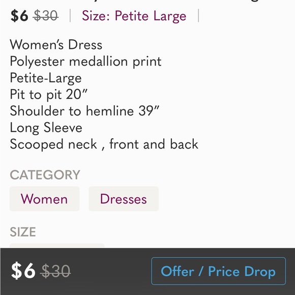 2 Women’s Dresses/ Final Clearance Price/ Petite Large - Picture 4 of 8